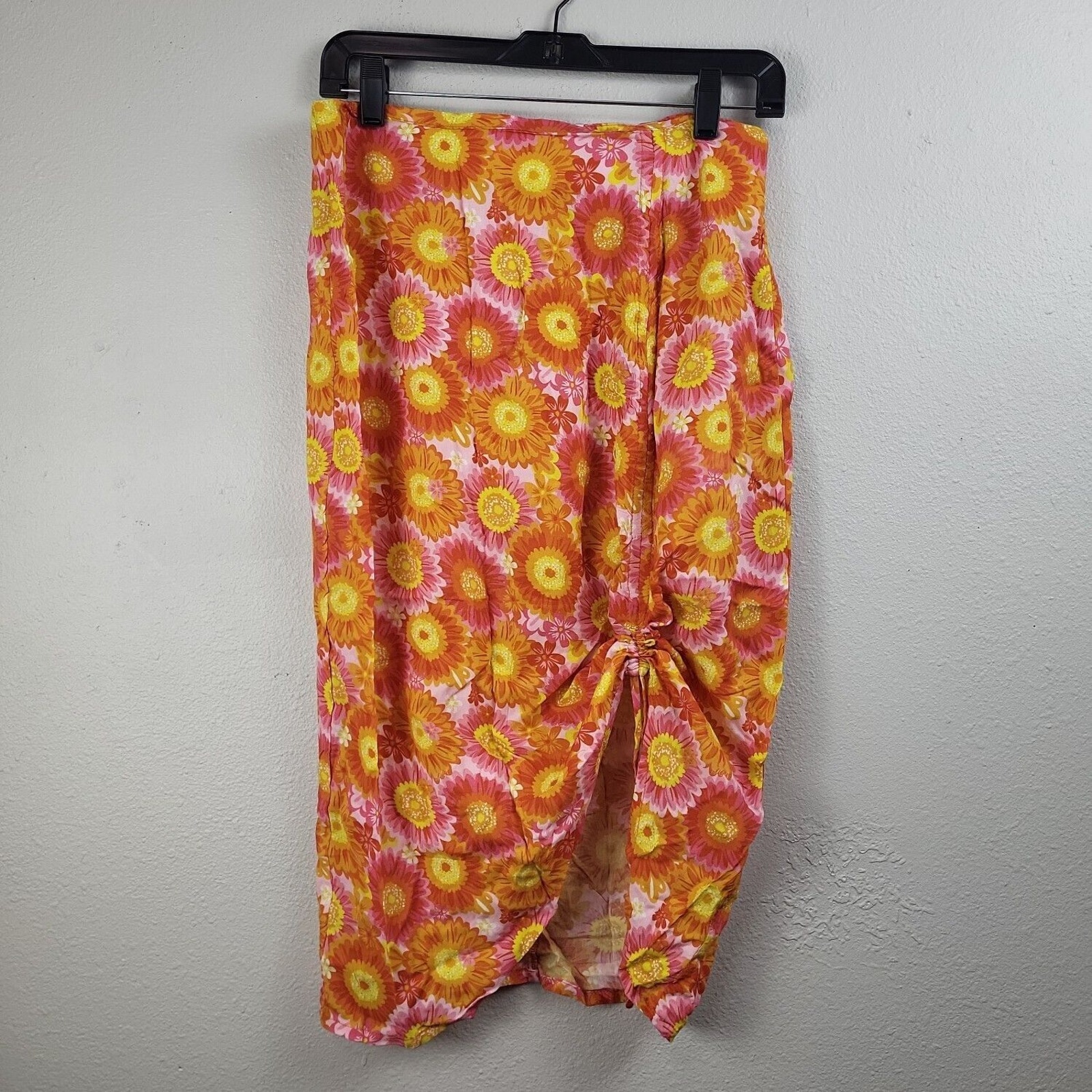 Vdm The Label Womens Orange Pink Drawstring Front Cover Swim Skirt Size Medium — image 2 of 5